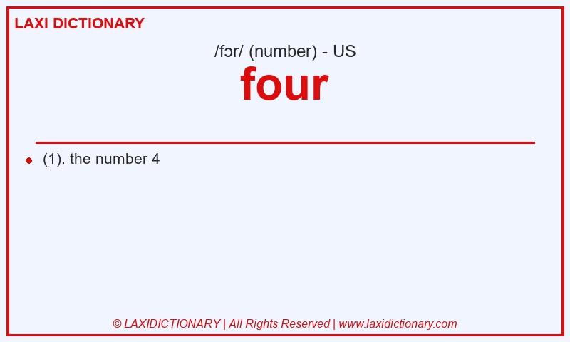 Definition four in American English