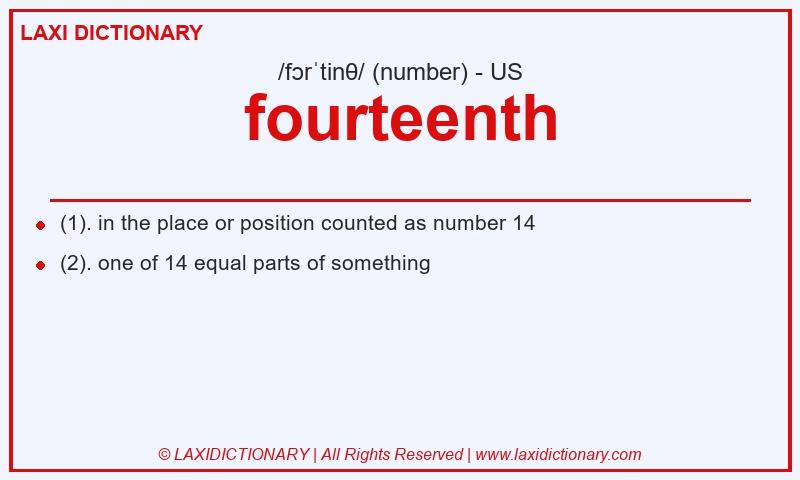 Definition fourteenth in American English