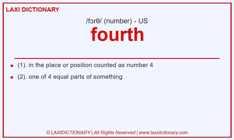Definition fourth in American English