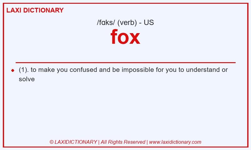 Definition fox in American English