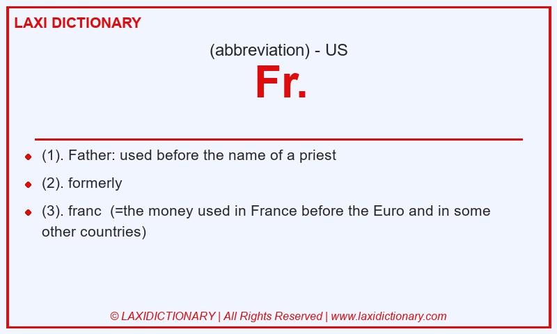Definition Fr. in American English