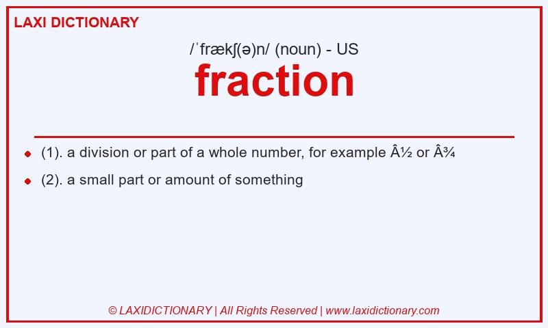 Definition fraction in American English
