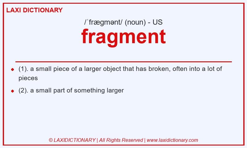 Definition fragment in American English