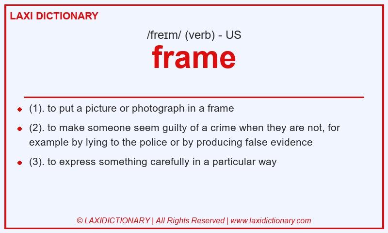 Definition frame in American English