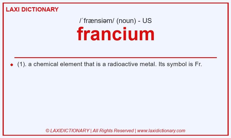 Definition francium in American English