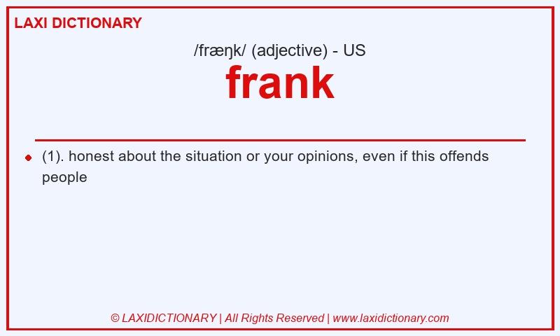 Definition frank in American English