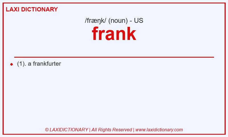 Definition frank in American English
