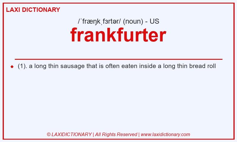 Definition frankfurter in American English