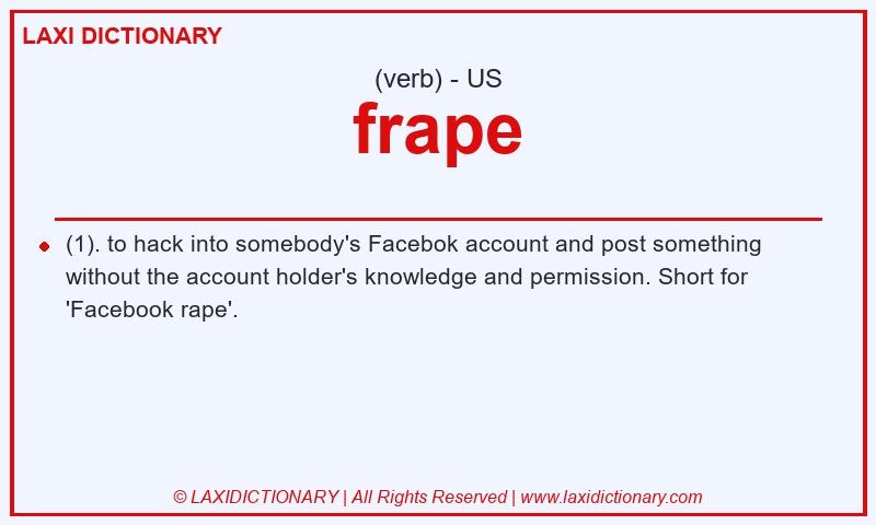 Definition frape in American English