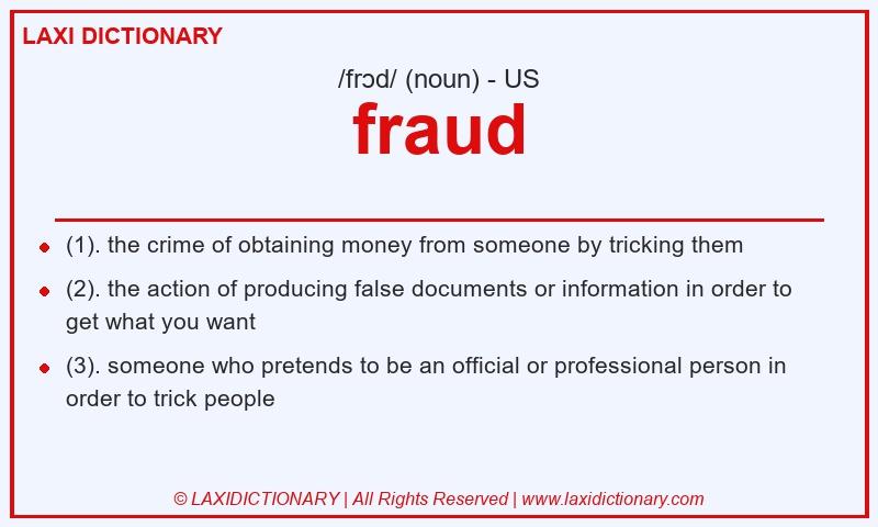Definition fraud in American English