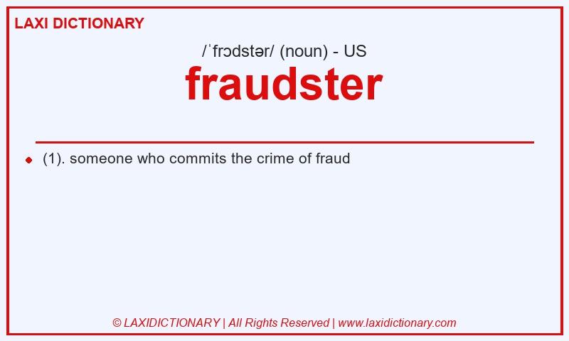 Definition fraudster in American English