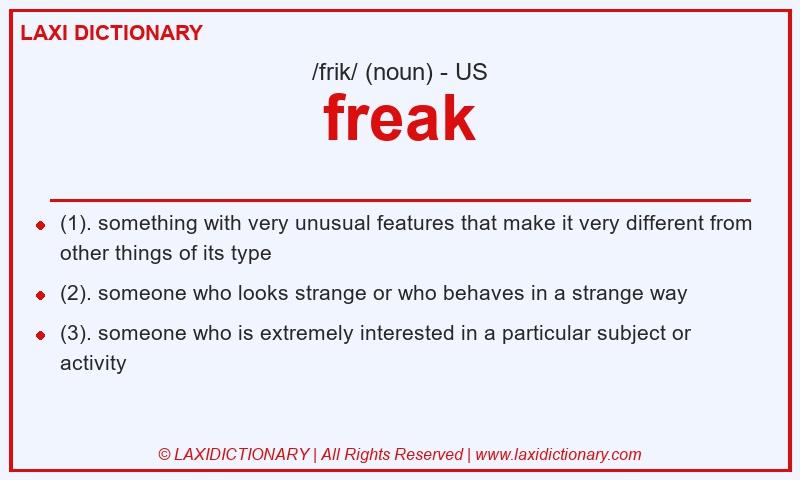 Definition freak in American English