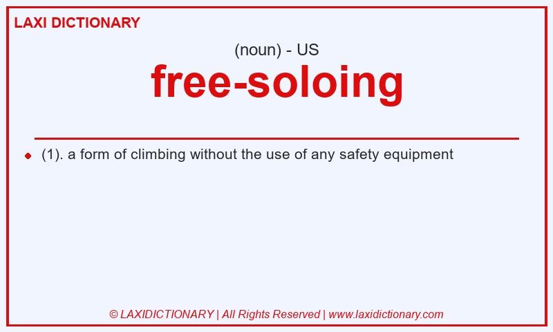 Definition free-soloing in American English