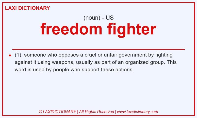 Definition freedom fighter in American English