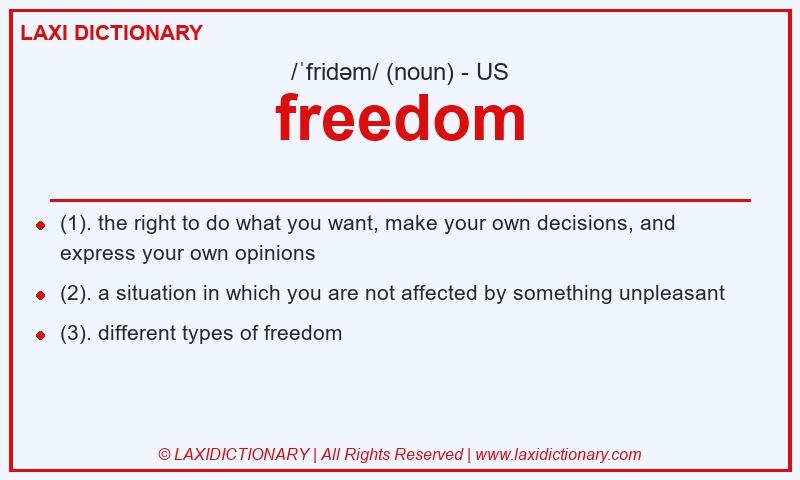 Definition freedom in American English