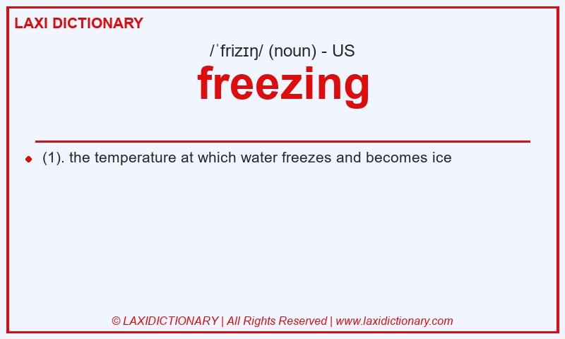 Definition freezing in American English