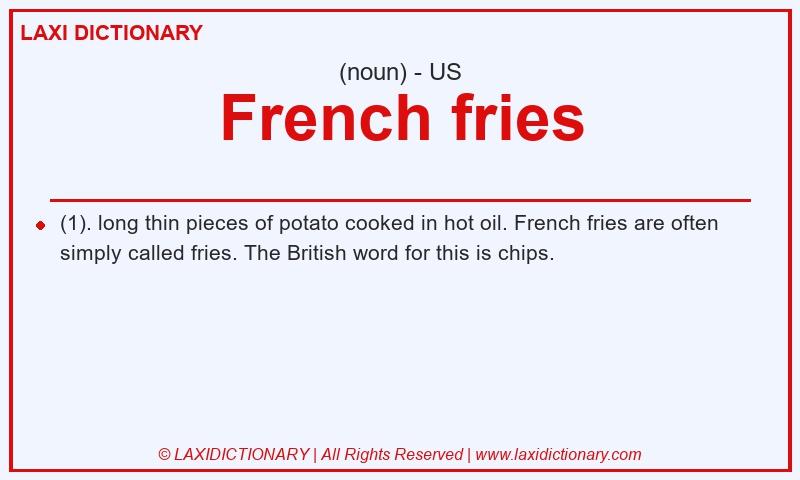 Definition French fries in American English