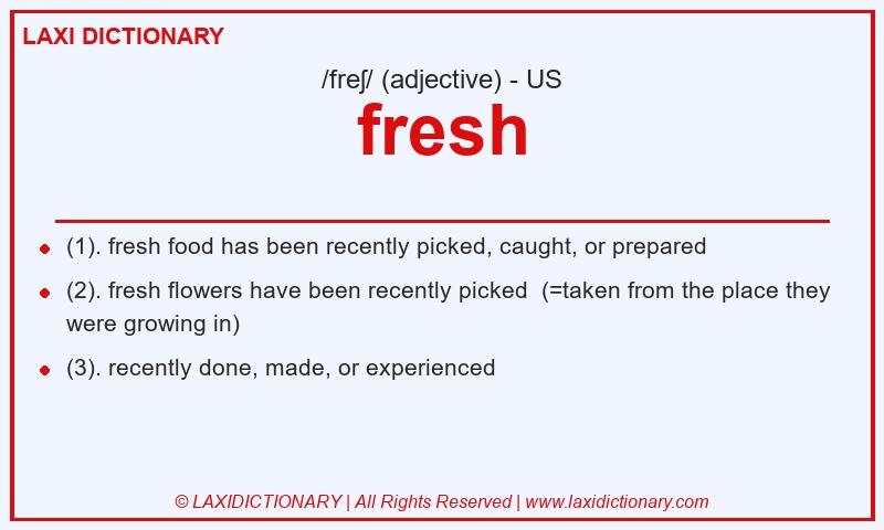 Definition fresh in American English