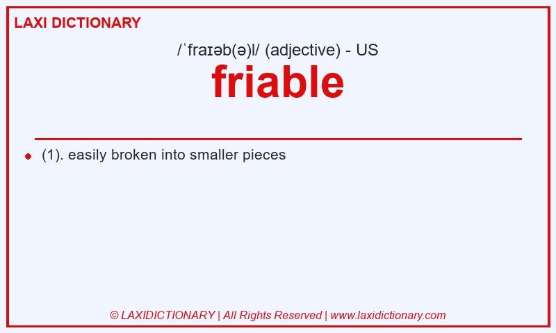 Definition friable in American English