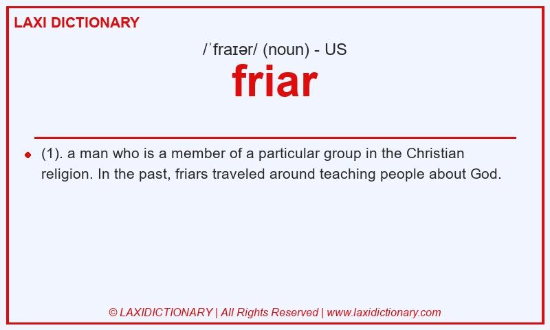 Definition friar in American English