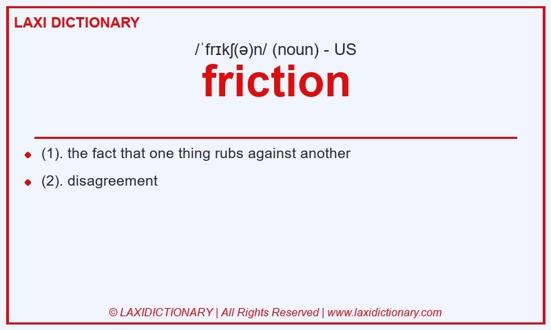 Definition friction in American English
