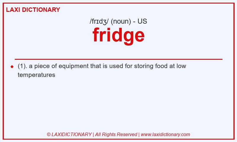Definition fridge in American English