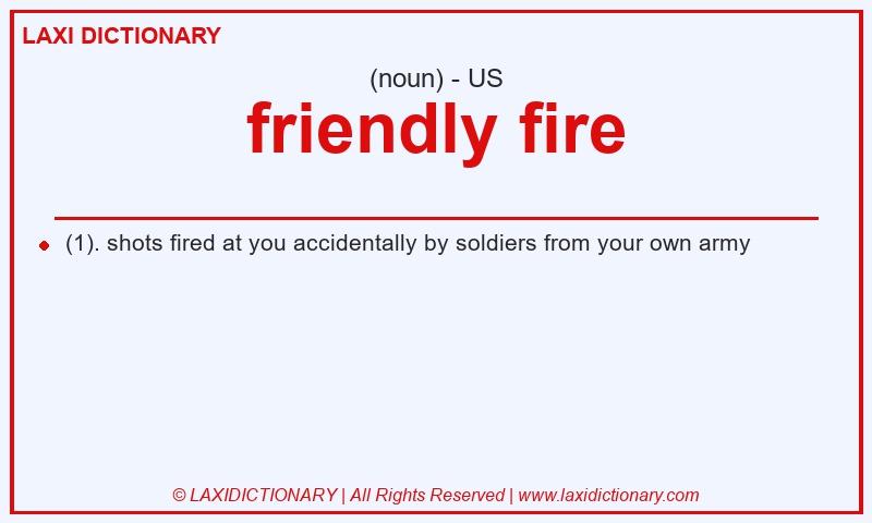 Definition friendly fire in American English