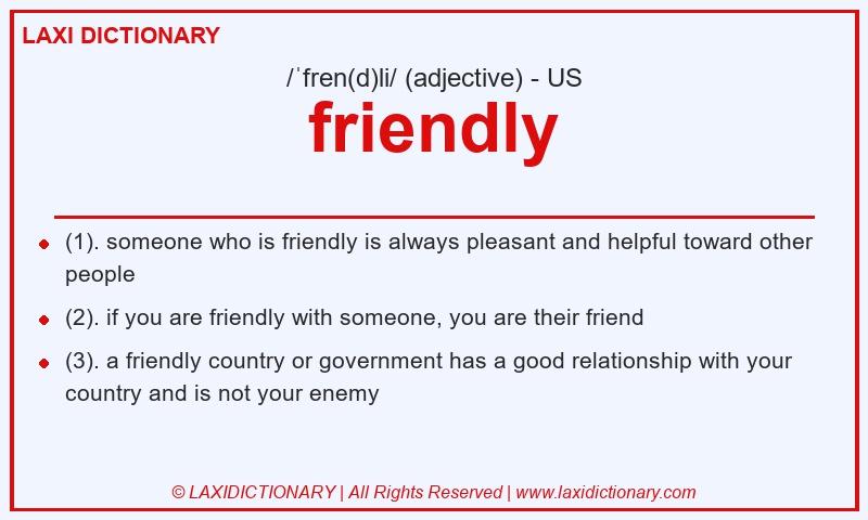 Definition friendly in American English