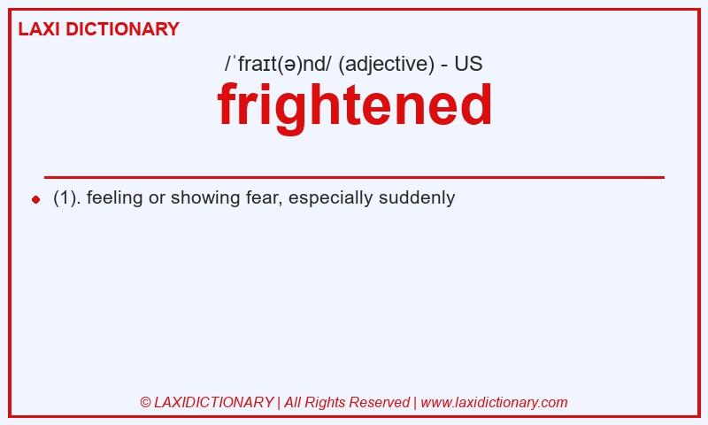 Definition frightened in American English