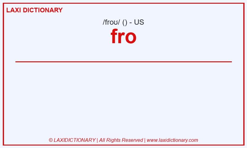 Definition fro in American English
