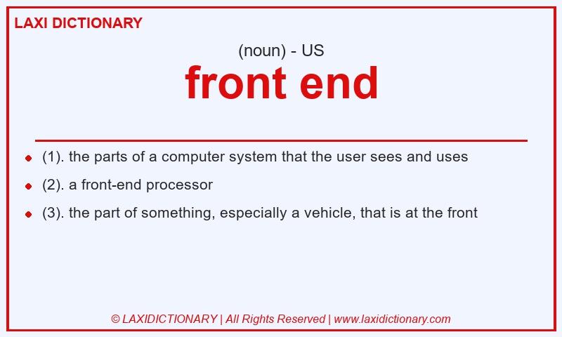 Definition front end in American English