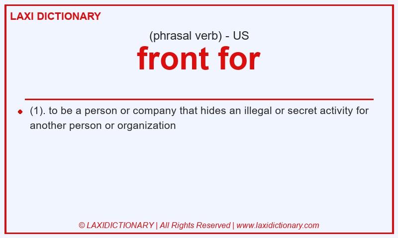 Definition front for in American English