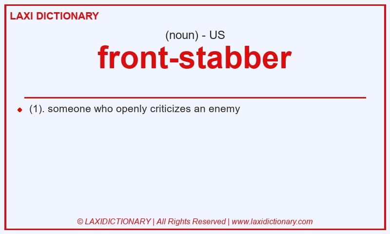 Definition front-stabber in American English