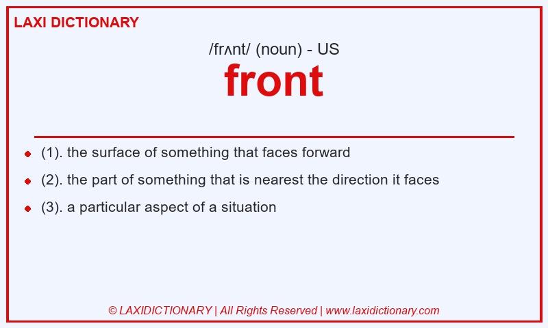 Definition front in American English
