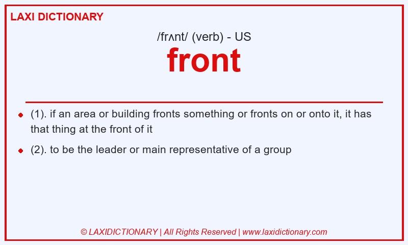 Definition front in American English