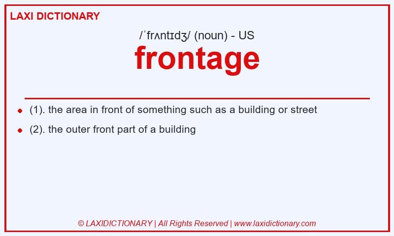 Definition frontage in American English