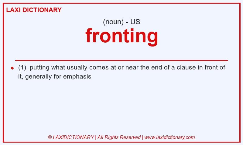Definition fronting in American English
