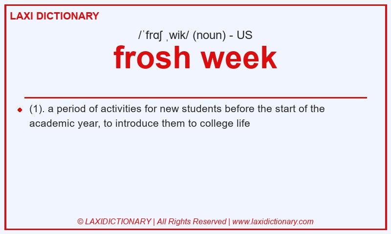 Definition frosh week in American English