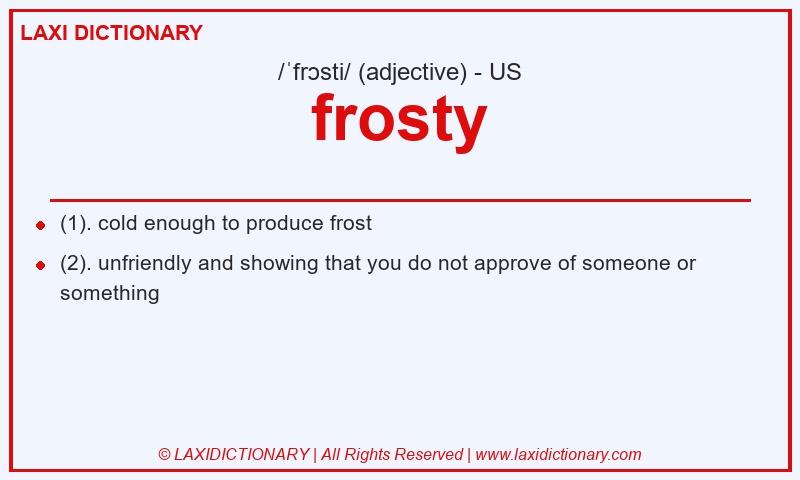 Definition frosty in American English