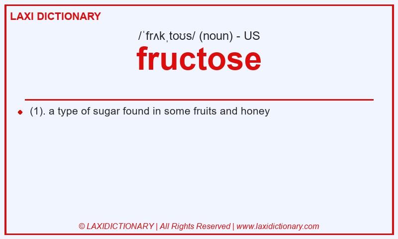 Definition fructose in American English
