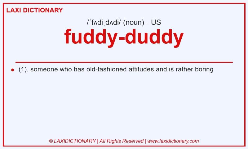 Definition fuddy-duddy in American English