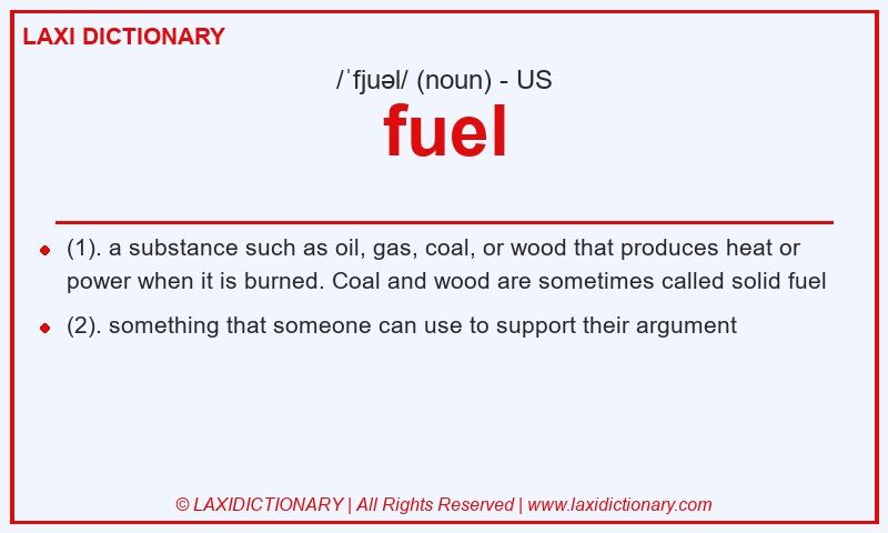 Definition fuel in American English