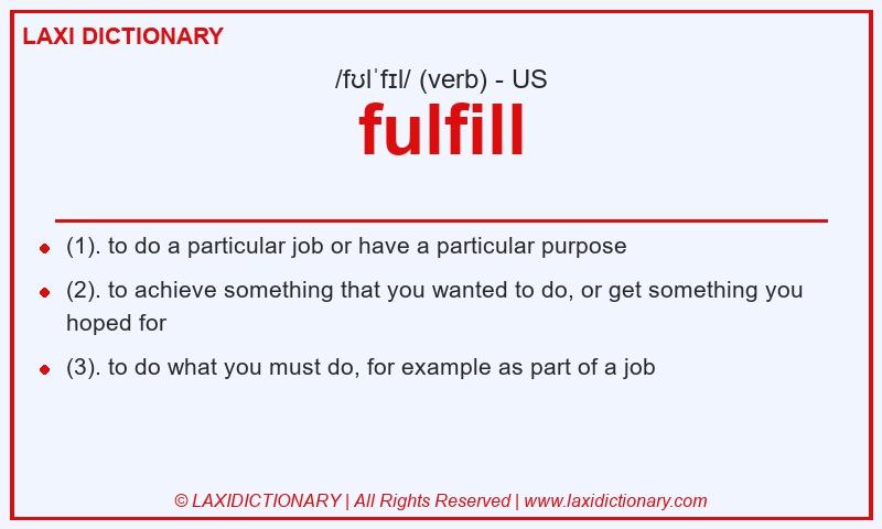 Definition fulfill in American English