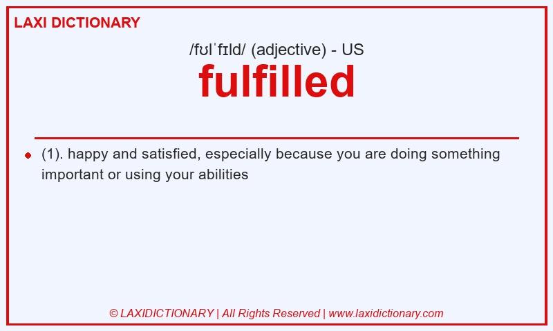 Definition fulfilled in American English