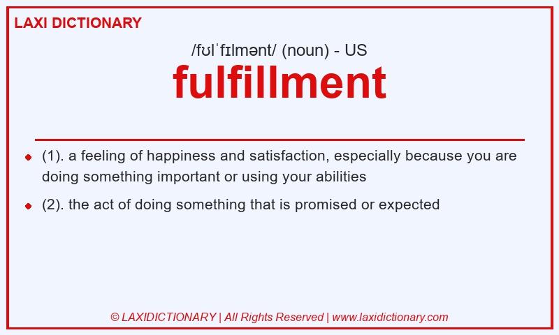 Definition fulfillment in American English