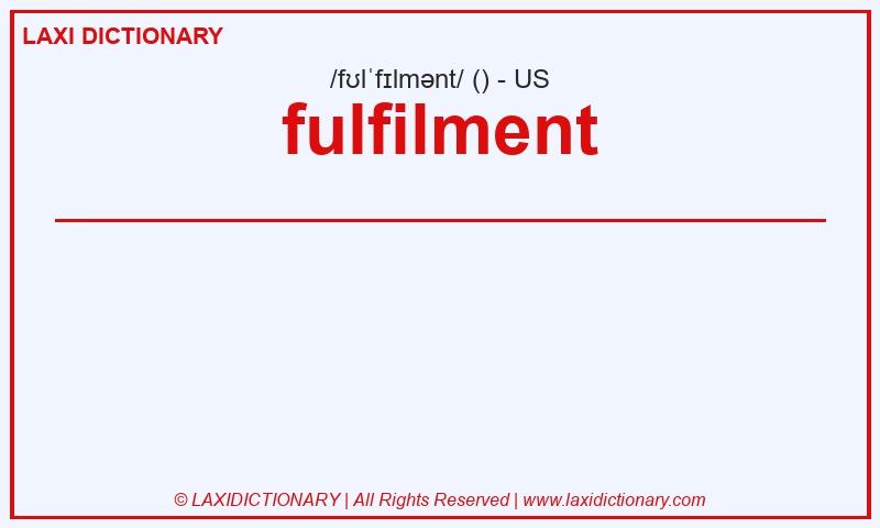 Definition fulfilment in American English
