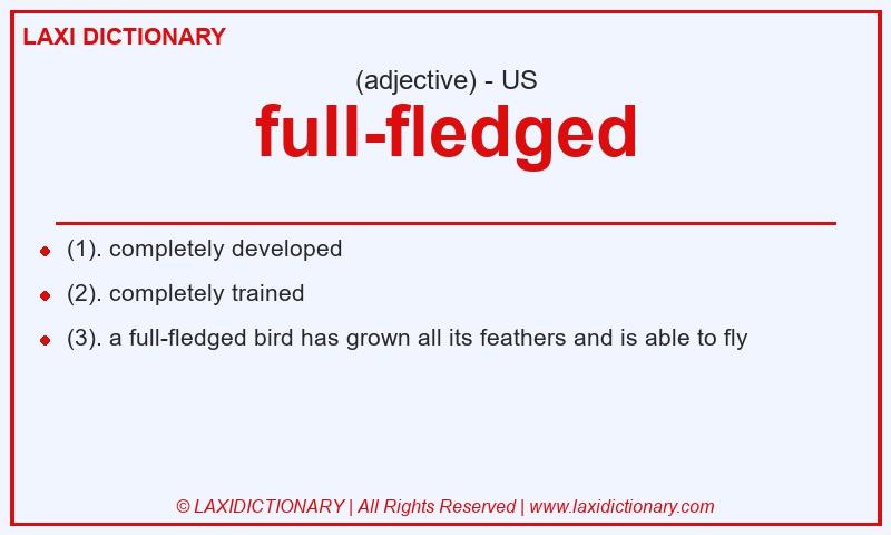 Definition full-fledged in American English