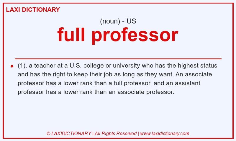 Definition full professor in American English