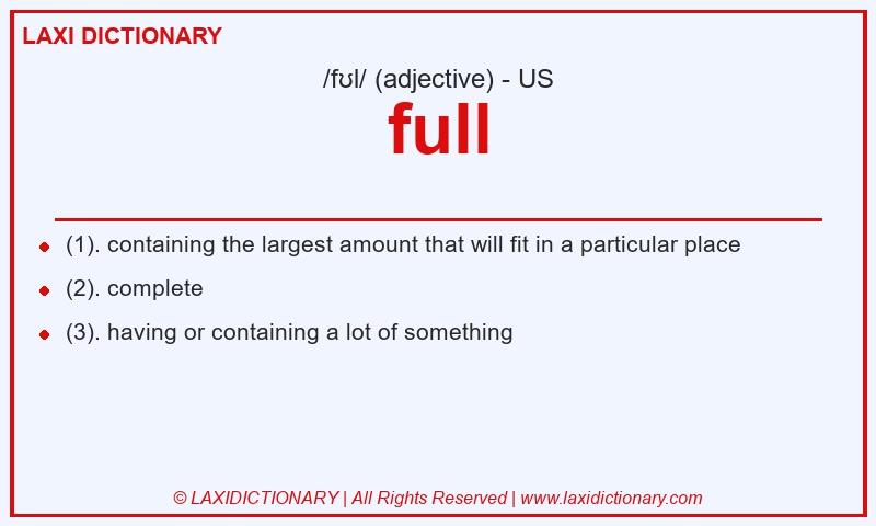 Definition full in American English