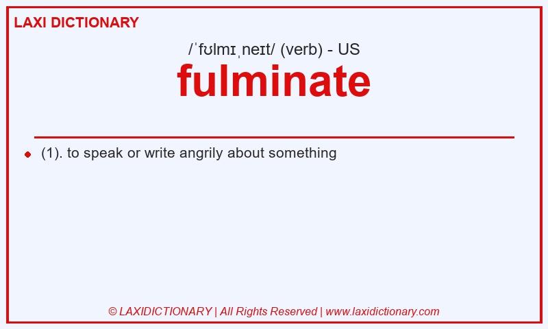 Definition fulminate in American English